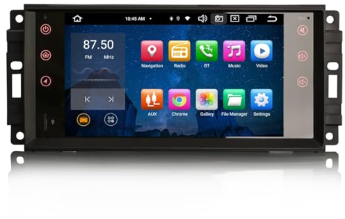 GONFEN 8-Kern 7 Zoll Android 12 GPS DAB+ Autoradio Für Jeep Compass Wrangler Chrysler Sebring Dodge Avenger Journey Navi CarPlay Android Auto 4GB + 64GB DSP WiFi 4G OBD2 DVB-T2 Bluetooth 5.0 TPMS SWC
