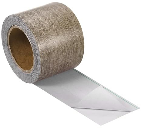 sourcing map Ruban adhésif grain de bois, patch de réparation de grain de bois pour plinthes, portes, réparation de sol, meubles, décoration d'intérieur, chêne gris, 5,1 cm x 10 m