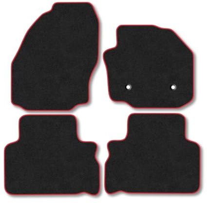 Ford S-Max (2010-2014) [5 Seat] Carpet Car Mats | Red Edge Trim Tailored Fit Floor Mats Full Coverage Protection Accessories Easy Clean Anti Slip Made in the UK