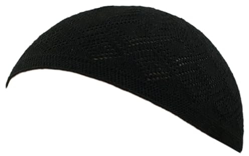 FEYLIE Kufi-Mütze, atmungsaktiv, gestrickt, dehnbar, Totenkopfmütze, Kufi-Hüte für Herren, Helmfutter, Muslime, Ramadans, Geschenke, Eid-Geschenke, Muslime, Gebetsmütze