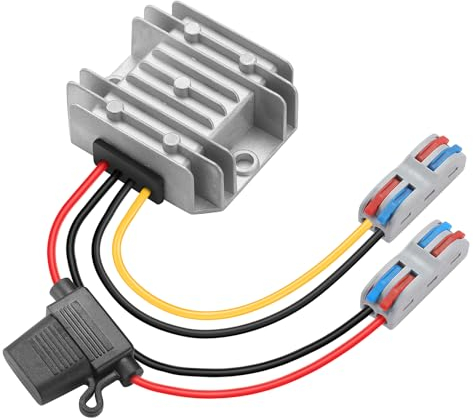 MZHOU DC 24V a 12V 10A 120W Power Converter, 24V a 12V DC/DC Buck Regulator con morsettiera, sicuro, impermeabile, protezione da cortocircuito e sovracorrente per auto, strumentazione e molto