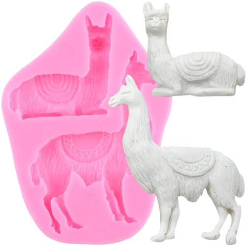 XMOLDNMS Alpaka-Schokoladenform, Lama, Fondant, Silikonformen für Tierkuchen, Dekoration, Cupcake-Topper, Süßigkeiten, Gummipaste, Polymerton