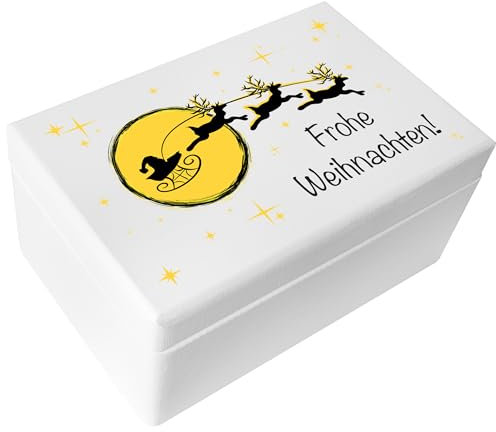 Creative Deco Weiße Weihnachtsgeschenke Personalisiert Holzkiste - Santa Schlitten | Wunschtext Weihnachten Geschenke | Dein Eigener Wünsche Text Individuelle Geschenk | Weihnachtsdeko