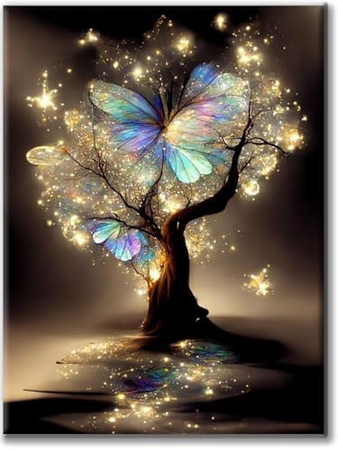 Yiminu.DS Diamond Painting Erwachsene, Diamant Painting Bilder Blumen 30x40cm 5D Diamond-Painting Diamant Painting Bastelset BastelnWanddeko, Blume goldener Baum