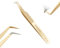 NAGARAKU Pince Fibre Cils Mega Volumineux Greffage Pince à Épiler Précision Professionnelle Poignée Antistatique Antidérapante Acier Inoxydable Curved Tweezer pour Créer des Fleurs de Cils (80°AG-10)