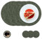 Syrads Manteles Individuales y Juego de Posavasos de 4, manteles de Mesa Redondos Impermeables de Cocina tapetes de café para Cocina Comedor Restaurante,Verde