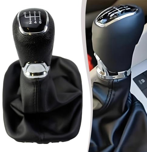 GLOBALHUT Schaltknauf, für Skoda Octavia 2 A5 für A6 2004–2012, 5/6-Gang-Schaltknauf mit Kofferraum (6 Gänge)