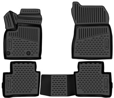Element 3D Gummimatten Set passend für Toyota Corolla Cross (I) | 2020-> | HYBRID! | 100% passgenaue Auto Fußmatten, Gummimatten Auto, Auto Fussmatten Gummi, Schwarz