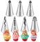 Piriuuo 7 Stück Tüllen Profi, Wiederverwendbar Spritztüllen Set Tüllen für Spritzbeutel Professionelle Spritztüllen Set Backzubehör für Gebäck Edelstahl Aufsätze für Kuchen, Torten, Keksen-Dekoration