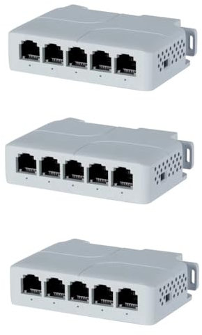 GREOHNMPAW 5 Porte 10/100Mbps Poe Extender 1 in 4 out Switch di Rete Ripetitore Supporta IEEE802.3af/At/BT per Poe Switch NVR IPC 3 Pezzi