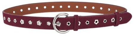 YUNNESS Eleganter Damen Ledergürtel Stern Muster Bund Verstellbare Länge Breiter Gürtel für Jeans Kleider und Casual Outfits