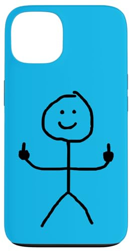 Funny Man Stick Middle Finger Funny Case for iPhone 13
