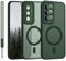 YUANDMI Cover Magnetica per Samsung Galaxy A55 5G Compatibile con MagSafe, Custodia per Samsung Galaxy A55 5G Traslucida Opaca Case Ultra-Sottile Silicone Resistente ai Graffi, Verde Scuro