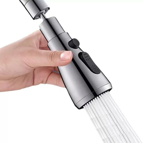 Kitchen Tap Spray Head, 360°Swivel Tap tap Extender for Kitchen Sink Faucet Aerator(Silver) ﻿