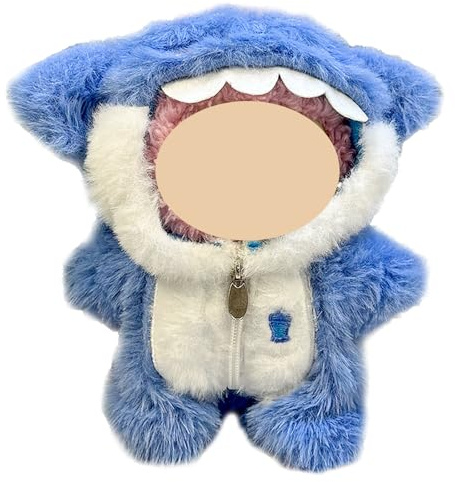TYXHXTF Puppenkleidung, Modische und Süße Blaue Haianzug, 17 cm Große Kleidung Puppe, Kleidung Plüsch