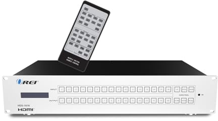 OREI 16x16 HDMI Matrix Switch – 4K@30Hz, EDID, RS-232, WebGUI, IR, HDCP 2.2 | 16x16 Switcher, 16x16 Matrix – 10.2Gbps, Scene Save & Recall, Round Robin, Dolby Atmos, DTS:X, 2U Rack Mount