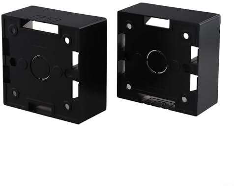 babominimer Montierte Einzel-Backbox 86 x 86 x 40 mm PVC Elektrische Ethernet-Einbaubox für Wandplatten-Frontplatten und Netzwerkkabelbuchsen, kompatibel mit verschiedenen O(Schwarz-2PCS)