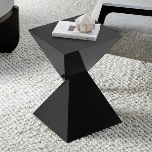 Bekrvio Acryl Beistelltisch, Sofatisch mit Geometrischem Design,Schwarz | 5 mm Acryl mit Einzigartigem Geometrischem Design, Wasserdicht, Montagefrei und Vielseitig für Wohnzimmer, Schlafzimmer