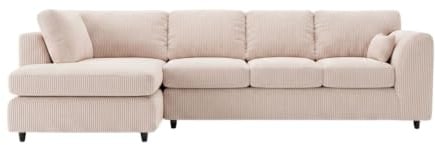 Sofa Snug XL Sofa Soft Jumbo Cord Corner Left Hand Facing with Modern Design for Living Room - Cream