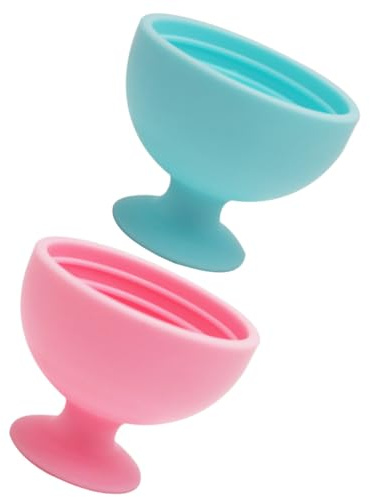 KICHOUSE Porte-pinceaux de Maquillage en Silicone Sûr, Lot de 2 Pièces, Design Élégant de Verre à Vin, pour Coiffeuse et Rangement Cosmétique