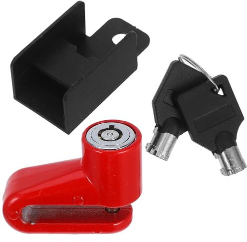 CHILDWEET Candado Aleado en y Antirrobo Bicicleta Freno Motocicleta para de Disco, Acero Sólido, Portátil y Elegante Color Rojo para Seguridad Viaje