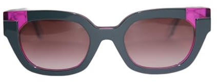 optiker-dietrich.de Face a Face Sonnenbrille Sunday1 0942, Geometrischer Stil, Grüne und Pinke Fassung, Braune Verlaufsgläser