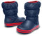 Crocs Unisex Kinder Winter Puff Boot Kids Stiefel, Navy/Red, 34/35 EU