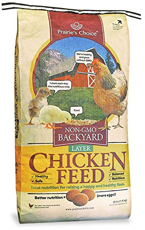 Prairie's Choice Non-GMO Backyard Chicken Feed - 16% Layer Crumble, 25lbs