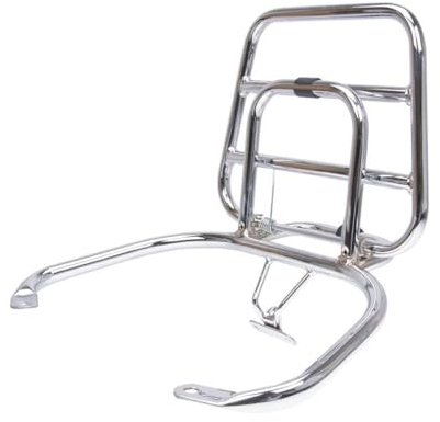 Top Case Träger/Gepäckträger klappbar Chrom kompatibel mit Vespa LX 50 2T ZAPC381, LX 125 05-09 ZAPM44 Leader, S 50 2T ZAPC381, LX 125ie 3V 12- ZAPM683