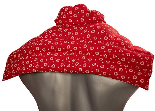 Rapeseeds Cushion Neck and Shoulder with Collar | red with Hearts | Thermic Cushion | Grain Cushion