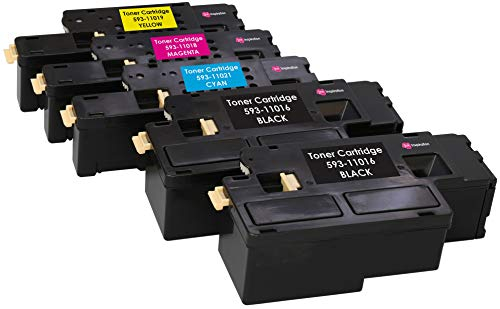 5er Set PREMIUM Toner kompatibel für Dell 1250, 1250c, 1350, 1350cn, 1350cnw, 1355, 1355cn, 1355cnw, C1760, C1760nw, C1765, C1765nf, C1765nfw, C17XX | Schwarz 2.000 Seiten & Color je 1.400 Seiten