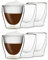 DUOS® Tazas de Café Doble Pared (6x 200ml) - Vasos de Cristal para Té y Café
