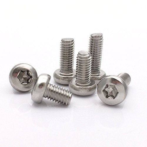 Lot de 8 vis M8 à tête Torx en acier inoxydable 304, argent