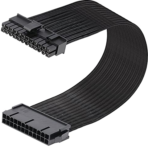 J&D ATX 24 Pin Motherboard Extensión Cable de Alimentación, Macho a Hembra - 30cm