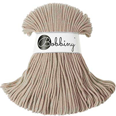 Bobbiny Makramee-Seil, 3 mm, 100 % Baumwolle, 100 m, Beige