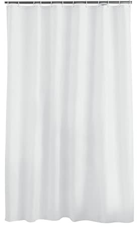 Douceur d'Intérieur, Rideau de Douche avec Crochets (180 x 200 cm) Essencia Blanc, Polyester