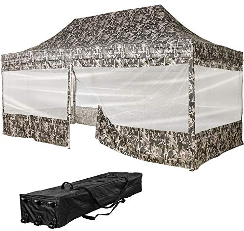 INSTENT Alu-Pavillon 3 x 6 m Pro 4 Seitenteile wasserdicht UV-Schutz 50+, urban