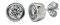 Sogni d´oro Style Ohrringe aus 925 Sterling Silber mit rhodiniert mit großen Zirkonia weiß rund ca. 6mm Ø Hearts and Arrows Brillantsschliff, in Zargenfassung, Stecker und Flügel