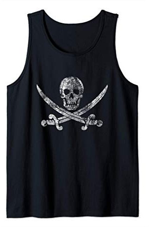 Teschio pirata vintage - Bandiera Jolly Roger Canotta