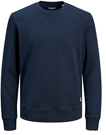 JACK & JONES Herren Jjebasic Crew Neck Noos Sweatshirt, Navy Blazer, L EU