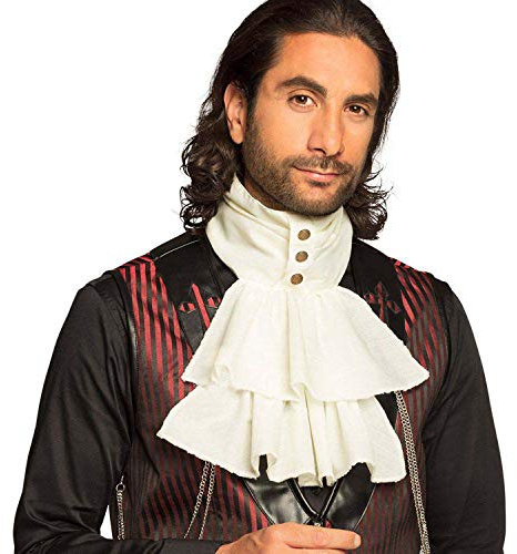 Boland 54570 - Jabot Steampunk, weiß-gold, Kragen, Latz, Anwalt, Pirat, Mittelalter, Kaiser, Kostüm, Karneval, Mottoparty