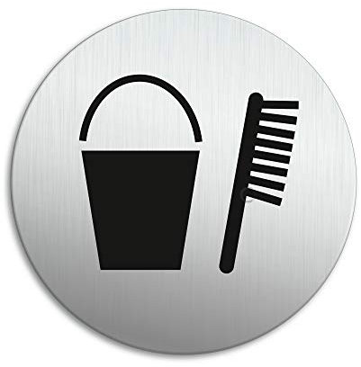 Senal para puerta Trastero Ø 100 mm Cartel Placa Aluminio cepillado adhesivo