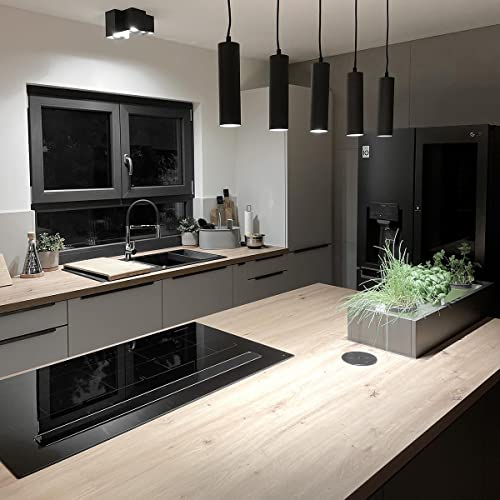 Qazqa - Moderne Hängelampe I Pendellampe I Pendelleuchte schwarz 5-flammig - Jeana I Wohnzimmer I Schlafzimmer - Stahl Länglich - LED geeignet GU10