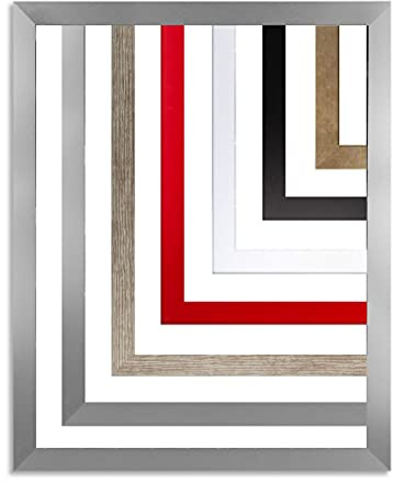 myposterframe Rahmen 100 x 100 cm Maia Bilderrahmen MDF Alu gebürstet mit Acrylglas Antireflex 1 mm