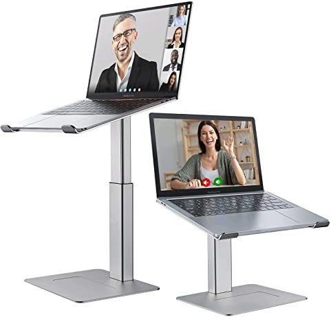 Adjustable Laptop Stand, Aluminium Alloy Laptop Riser for Lenovo ThinkPad, Dell, HP, ASUS, Chromebook and More, Compatible with Notebook of 11-17 Inches (Silver)