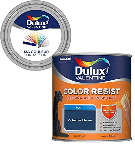 Ma Couleur Sur-Mesure par Dulux Valentine – Peinture Intérieure Murs, Plafonds, Boiseries - Palette Naturelle, Pièce à Vivre Mat, Outremer Intense, 0,5 L