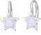Mädchen Ohrringe 925 Sterling Silber Opal Stern Kleine Creolen Opal Ohrringe für Damen Kreolen Geschenk für Kinder Tochter