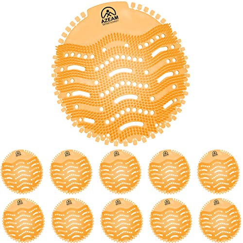 Urinal Screens Deodorizer,10 Packs Urinal Mats Pads Deodorizer for Bathroom, Restaurants, Offices, Schools, Etc. Fits Most Top Urinal Brands (Orange Citrus)