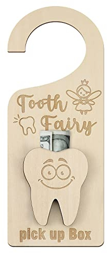 Appendiabiti per porta fatina dei denti con porta soldi Scatola regalo per la raccolta di fatine dei denti per l'arredamento della camera dei bambini (Tooth)