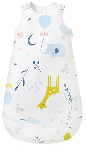 Baby Winter Schlafsack Kinderschlafsack 2.5 Tog Schlafsack aus Baumwolle Verschiedene Größen von der Geburt bis zum Alter von 18 Monaten Ganzjährig Schlafsack (weißesTier, (18-24 Monate))